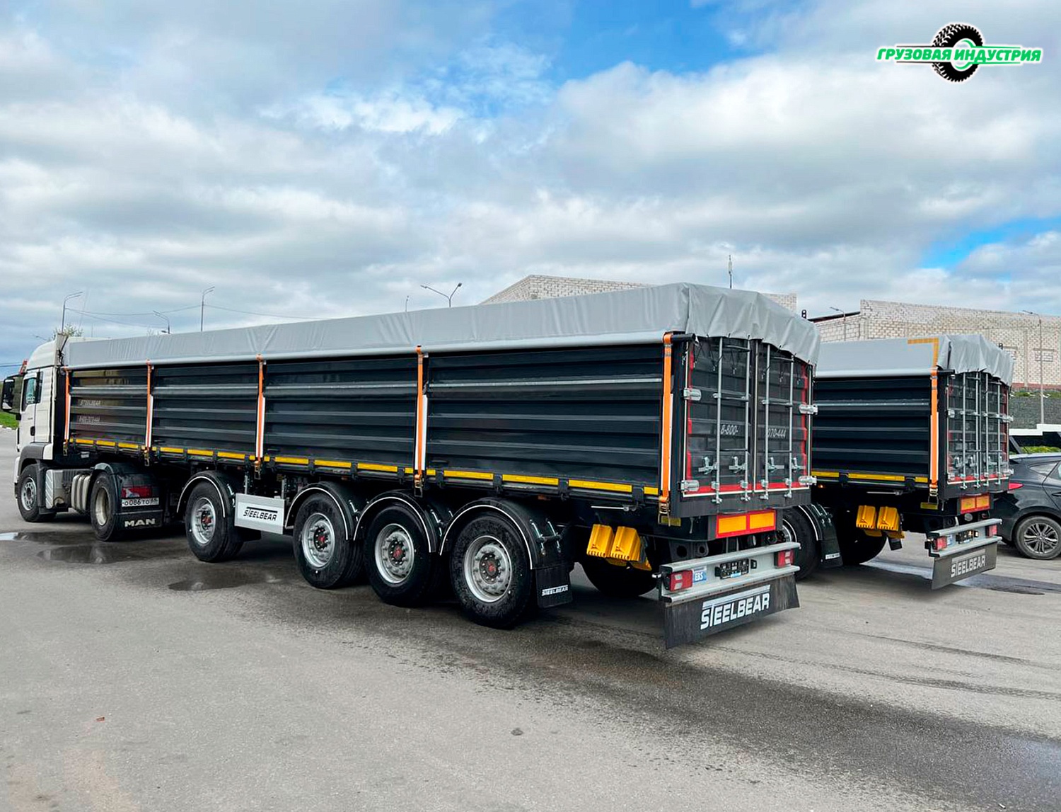 Отгрузка 2-х полуприцепов зерновозов SteelBear PF-41B в г.Тамбов